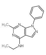 N-ethyl-3-methyl-9-phenyl-2,4,8,9-tetrazabicyclo[4.3.0]nona-1,3,5,7-tetraen-5-amine structure