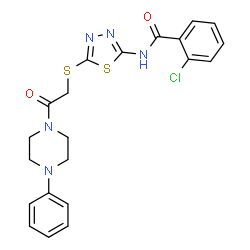 2-Chloro-N-(5-{[2-oxo-2-(4-phenyl-1-piperazinyl)ethyl]sulfanyl}-1,3,4-thiadiazol-2-yl)benzamide structure