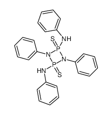 2,4-dianilino-1,3-diphenyl-cyclodiphosphazane-2,4-disulfide结构式