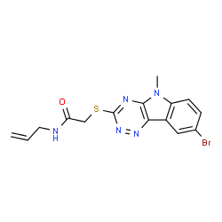 Acetamide, 2-[(8-bromo-5-methyl-5H-1,2,4-triazino[5,6-b]indol-3-yl)thio]-N-2-propenyl- (9CI)结构式