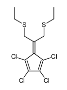 1,2,3,4-Tetrachloro-5-(2-ethylsulfanyl-1-ethylsulfanylmethyl-ethylidene)-cyclopenta-1,3-diene结构式