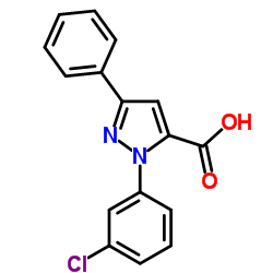 1-(3-Chlorophenyl)-3-phenyl-1H-pyrazole-5-carboxylic acid结构式