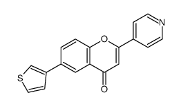 2-pyridin-4-yl-6-thiophen-3-ylchromen-4-one Structure