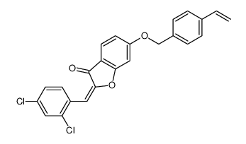 2-[(2,4-dichlorophenyl)methylidene]-6-[(4-ethenylphenyl)methoxy]-1-benzofuran-3-one Structure