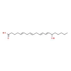 (5E,8E,11E,13E)-15-hydroxyicosa-5,8,11,13-tetraenoic acid structure