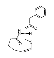 (Z)-N-benzyl-1-((R,Z)-5-oxo-3,4,5,6,7,8-hexahydro-2H-1,4-thiazecin-3-yl)methanimine oxide结构式