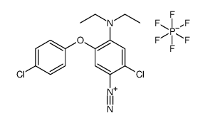 2-chloro-5-(4-chlorophenoxy)-4-diethylaminobenzenediazonium hexafluorophosphate结构式