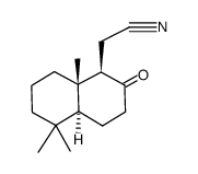 (1R,4aS,8aS)-(-)-1,2,3,4,4a,5,6,7,8,8a-decahydro-5,5,8a-trimethyl-2-oxo-1-naphthaleneacetonitrile结构式