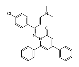 1-((1-(4-chlorophenyl)-3-(dimethylamino)allylidene)amino)-4,6-diphenylpyridin-2(1H)-one结构式