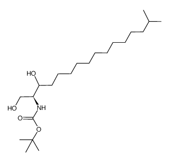 (2S)-2-(N-t-butoxycarbonyl)amino-1,3-dihydroxy-15-methylhexadecane结构式