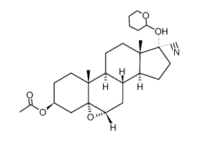 3β-acetoxy-5,6α-epoxy-17ξ-((Ξ)-tetrahydropyran-2-yloxy)-5α-androstane-17ξ-carbonitrile Structure