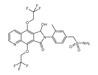 1-{4-[6-hydroxy-8-oxo-5,9-bis(2,2,2-trifluoroethoxy)-6,8-dihydro-7H-pyrrolo[3,4-g]quinolin-7-yl]-3-methylphenyl}methanesulfonamide structure
