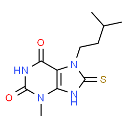 7-isopentyl-8-mercapto-3-methyl-3,7-dihydro-1H-purine-2,6-dione Structure
