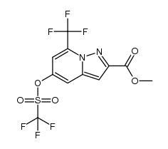 methyl 7-(trifluoromethyl)-5-{[(trifluoromethyl)sulfonyl]oxy}pyrazolo[1,5-a]pyridine-2-carboxylate结构式