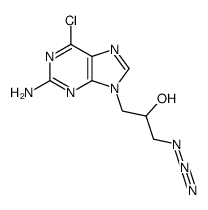 1-(2-Amino-6-chloro-purin-9-yl)-3-azido-propan-2-ol结构式