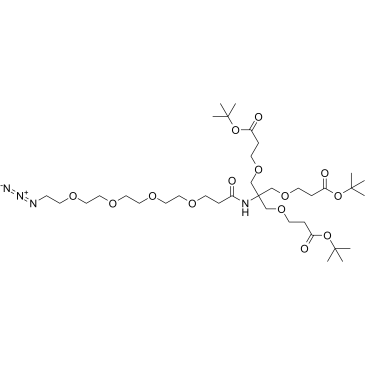 Azido-PEG4-Amido-tri-(t-butoxycarbonylethoxymethyl)-methane Structure