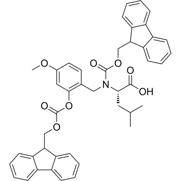 Fmoc-(Fmoc-Hmb)Leu-OH Structure