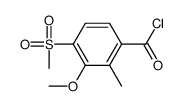 3-methoxy-2-methyl-4-methylsulfonylbenzoyl chloride Structure