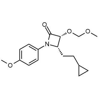 (3R,4S)-4-(2-环丙基乙基)-3-(甲氧基甲氧基)-1-(4-甲氧基苯基)氮杂环丁烷-2-酮图片