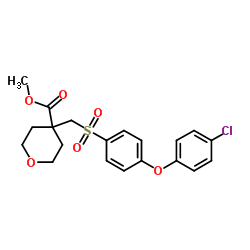 2H-Pyran-4-carboxylic acid, 4-[[[4-(4-chlorophenoxy)phenyl]sulfonyl]Methyl]tetrahydro-, Methyl ester Structure