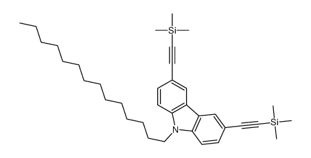 trimethyl-[2-[9-tetradecyl-6-(2-trimethylsilylethynyl)carbazol-3-yl]ethynyl]silane Structure