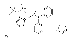 (R)-1-[(SP)-2-(二叔丁基膦基)二茂铁基]乙基二苯基膦图片