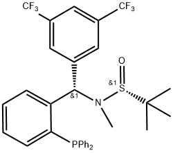 [S(R)]-N-[(S)-[3,5-Bis(trifluoromethyl)phenyl][2-(diphenylphosphino)phenyl]methyl]-N,2-dimethyl-2-propanesulfinamide structure