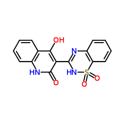 3-(1,1-Dioxido-2H-1,2,4-benzothiadiazin-3-yl)-4-hydroxy-2(1H)-quinolinone结构式