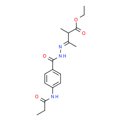 ethyl (3E)-2-methyl-3-(2-{[4-(propanoylamino)phenyl]carbonyl}hydrazinylidene)butanoate structure