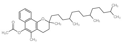 2H-Naphtho[1,2-b]pyran-6-ol, 3,4-dihydro-2,5-dimethyl-2-(4,8, 12-trimethyltridecyl)-, acetate Structure