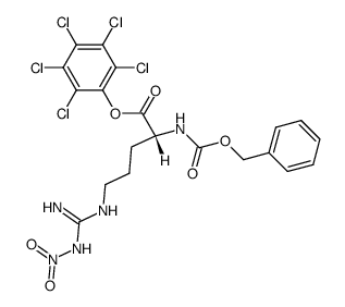 N5-[Imino(nitroamino)methyl]-N2-[(benzyloxy)carbonyl]-L-ornithine 2,3,4,5,6-pentachlorophenyl ester structure