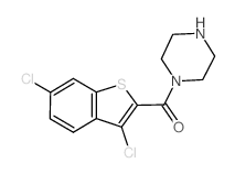 1-[(3,6-DICHLORO-1-BENZOTHIEN-2-YL)CARBONYL]PIPERAZINE structure