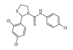 3-Thiazolidinecarbothioamide,N-(4-chlorophenyl)-2-(2,4-dichlorophenyl)-(9CI) structure