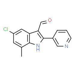 1H-Indole-3-carboxaldehyde,5-chloro-7-methyl-2-(3-pyridinyl)-(9CI) Structure