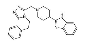 (9ci)-2-[1-[[1-(2-苯基乙基)-1H-四唑-5-基]甲基]-4-哌啶基]-1H-苯并咪唑结构式