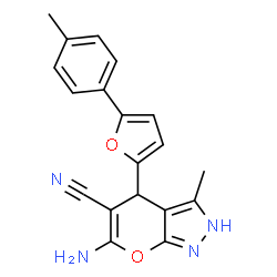 6-amino-3-methyl-4-(5-(p-tolyl)furan-2-yl)-1,4-dihydropyrano[2,3-c]pyrazole-5-carbonitrile picture