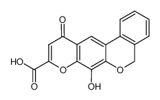 7-Hydroxy-11-oxo-5H,11H-6,8-dioxa-benzo[a]anthracene-9-carboxylic acid结构式