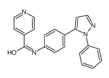 N-[4-(2-phenylpyrazol-3-yl)phenyl]pyridine-4-carboxamide结构式