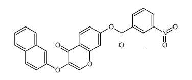 (3-naphthalen-2-yloxy-4-oxochromen-7-yl) 2-methyl-3-nitrobenzoate结构式