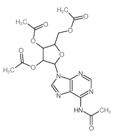 [5-(6-acetamidopurin-9-yl)-3,4-diacetyloxy-oxolan-2-yl]methyl acetate结构式