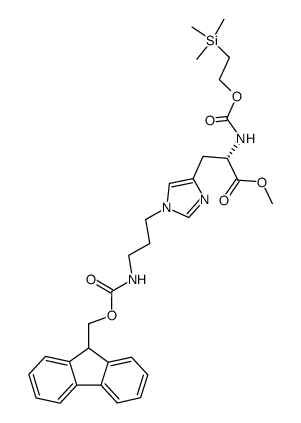 3-{1-[3-(9H-fluoren-9-ylmethoxycarbonylamino)-propyl]-1H-imidazol-4-yl}-2-(3-trimethylsilanyl-ethylcarboxyamino)-propionic acid methyl ester Structure