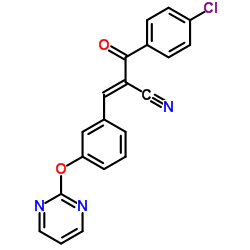 (E)-2-(4-CHLOROBENZOYL)-3-[3-(2-PYRIMIDINYLOXY)PHENYL]-2-PROPENENITRILE structure