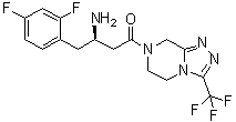 (3R)-3-氨基-4-(2,4-二氟苯基)-1-[5,6-二氢-3-(三氟甲基)-1,2,4-三唑并[4,3-a]吡嗪-7(8H)-基]-1-丁酮结构式