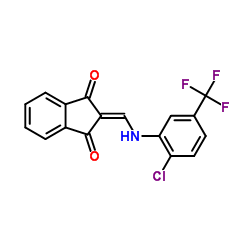 2-({[2-Chloro-5-(trifluoromethyl)phenyl]amino}methylene)-1H-indene-1,3(2H)-dione Structure