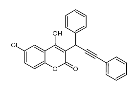 6-chloro-3-(1,3-diphenylprop-2-ynyl)-4-hydroxy-2H-chromen-2-one结构式