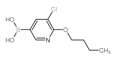 6-丁氧基-5-氯吡啶-3-硼酸结构式