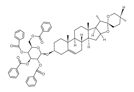 diosgenyl 2,3,4,6-O-tetra-benzoyl-β-D-glucuronopyranoside Structure