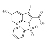 3-碘-5-甲基-1-(苯磺酰基)-1h-吡咯并[[2,3-b]吡啶-2-羧酸结构式