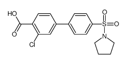 2-chloro-4-(4-pyrrolidin-1-ylsulfonylphenyl)benzoic acid Structure