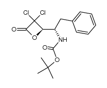 tert-butyl ((S)-1-((R)-3,3-dichloro-4-oxooxetan-2-yl)-2-phenylethyl)carbamate Structure